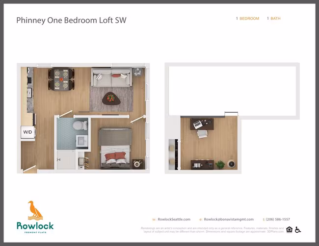 Phinney One Bedroom Loft SW 411 floor plan